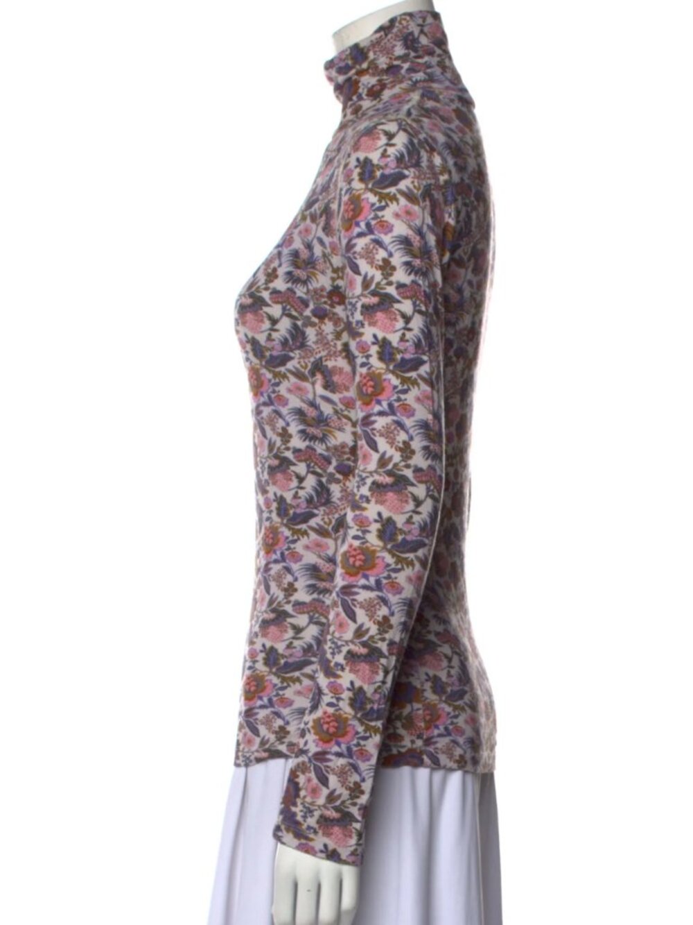 See by Chloe Floral Turtleneck Wool Blend Small